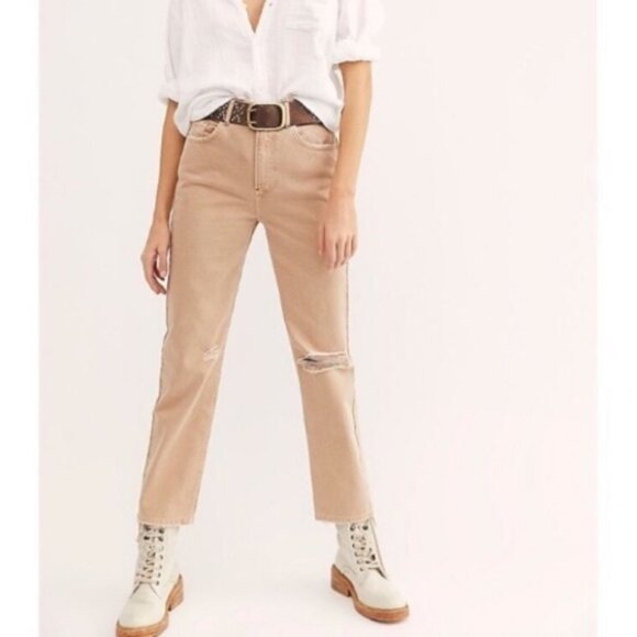 Free People Denim - 𝅺new Free People Dakota Straight Leg Jeans Tan size 24